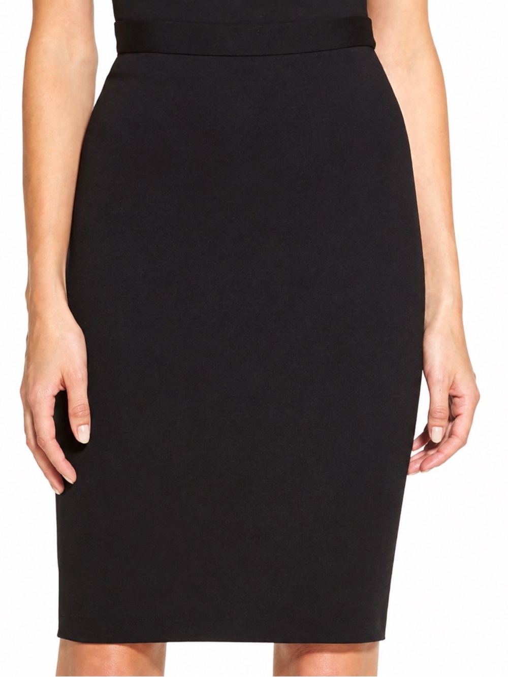 St. John Basics Black Knit Pull On Santana Knit Pencil Skirt Size 4 Made in USA